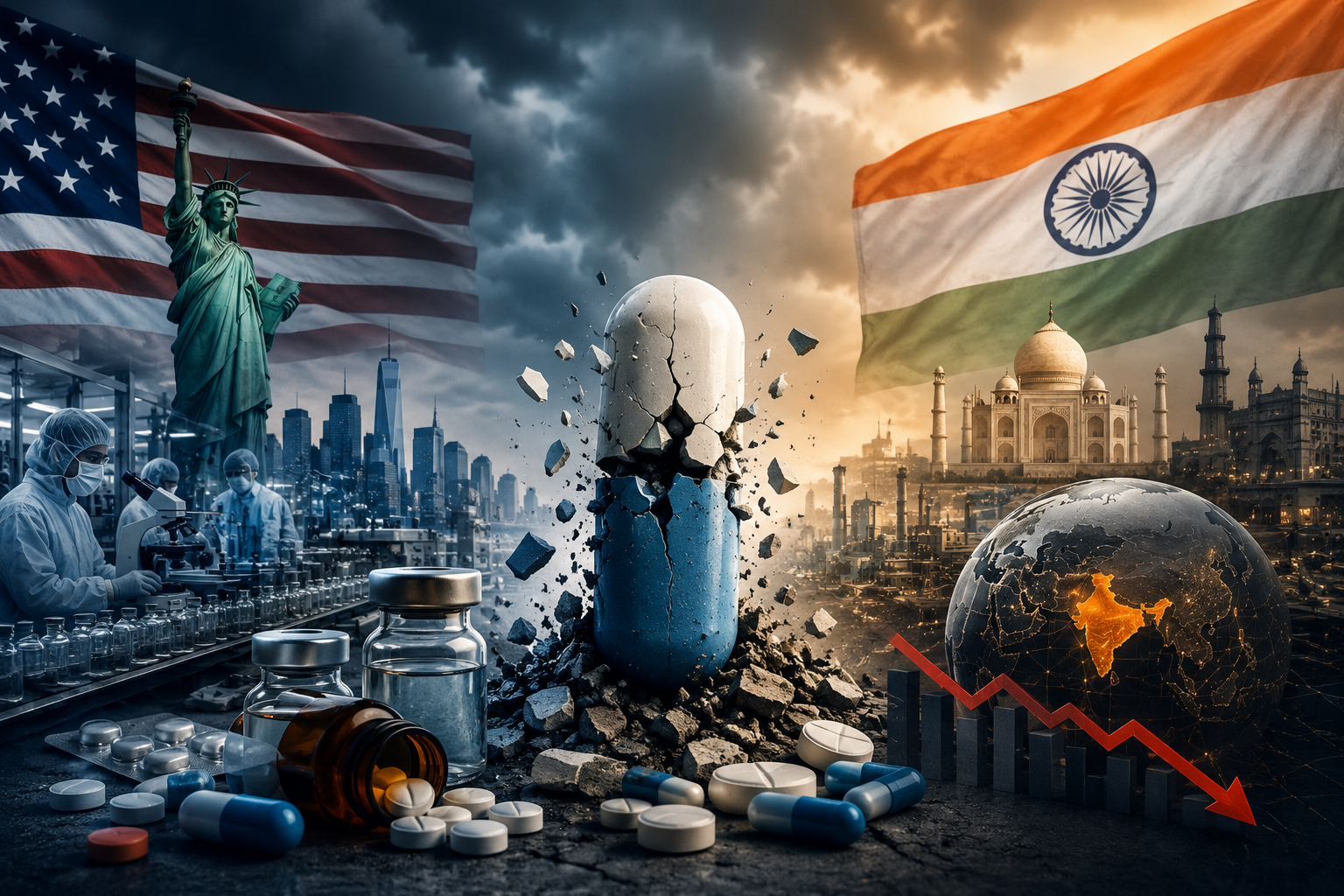 Pharma Firms Struggle With Twin Crises Impact on USA & India